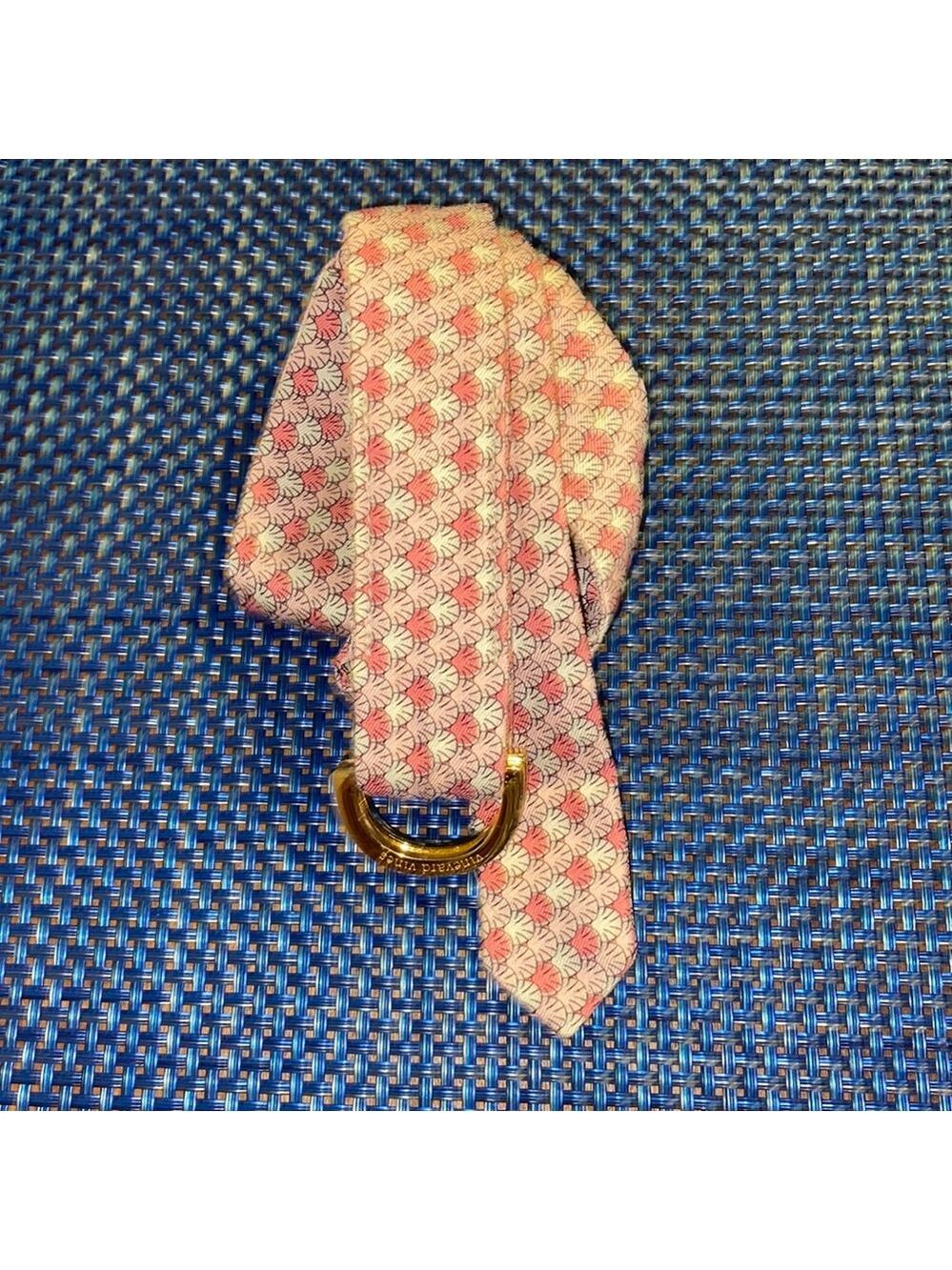 3/$15 Vineyard Vines belt, pink, 42 inches, gold buckles